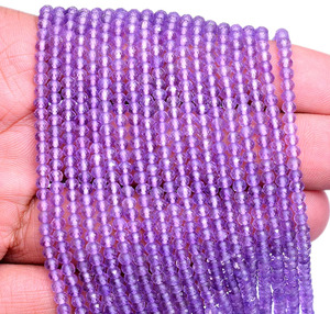 AAA+ Amethyst 3mm-4mm Rondelle Micro Faceted Beads Natural <b>Pink</b> Amethyst Semi Precious Gemstone Loose Beads for Jewelry Making - Product Image 2