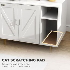 Tavolino d'Appoggio con Recinto per Lettiera per Gatti, Accessorio Pratico ed Elegante per Lettiera per Gatti - Product Image 3