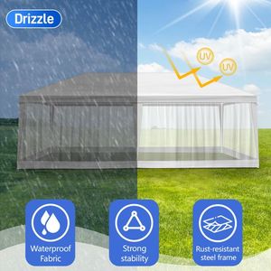 Carpa para Bodas y Fiestas de 10x20 Pies con Diseño de Malla para Eventos al Aire Libre - Product Image 6