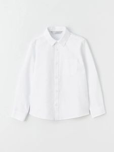 เสื้อเชิ้ตแขนยาวเด็กชายผ้าฝ้าย 100% ปรับแต่งได้ สีพื้น คุณภาพสูง ระบายอากาศได้ดี สวมใส่สบาย - Product Image 4