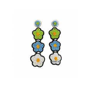 Pendientes Colgantes Hechos a Mano con Cuentas Florales Coloridas para Mujer, Pendientes Boho con Cuentas de Semillas Ligeras - Product Image 1