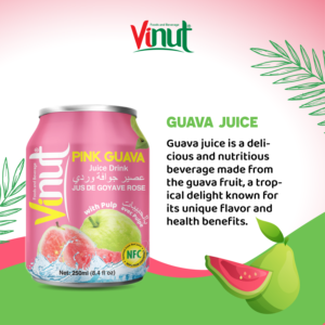 250ml Guava Juice Drink with Pulp OEM Private Label Canned Beverage by Vietnam Manufacturer Ready to <b>Ship</b> - Product Image 3