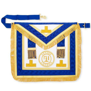 Delantal Morado Ecológico Past Master con Emblema de Corona Bordado y Cierre de Mariposa para Sombreros - Product Image 5