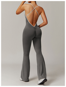 custom branding stretch sports <b>jumpsuit</b> bulk order premium breathable activewear women supplier wholesale premium training - Product Image 6