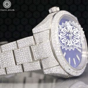 Charm Jewells Luxury Women's Stainless Steel <b>Diamond</b> <b>Watch</b> Round Analog Quartz 42mm Sapphire Crystal Folding Clasp Band - Product Image 3
