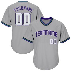 Camiseta de Béisbol Personalizada con Cuello en V Gris para Hombre, Manga Corta, Nombre del Equipo Bordado, Ropa Deportiva de Poliéster que Absorbe la Humedad - Product Image 5