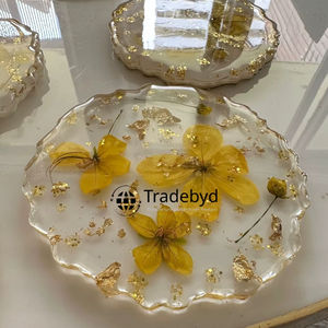 Sous-verres en résine de qualité supérieure, faits à la main par des artisans, 4x4 pouces, carrés, couleurs personnalisables, logo, ensemble de sous-verres personnalisés - Product Image 1