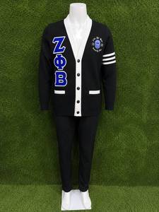 Pull cardigan en acrylique fin à col en V pour femme Zeta Phi Beta Winter - Product Image 4