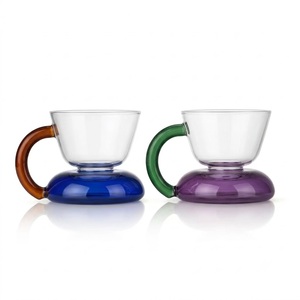 ชุดแก้วพอร์ซเลนทันสมัย สีสันสดใส สำหรับกาแฟเอสเพรสโซ ลาเต้ คาปูชิโน ใช้ซ้ำได้ ป้องกันการรั่วซึม เก็บอุณหภูมิได้ เหมาะสำหรับร้านกาแฟและใช้ในบ้าน - Product Image 1