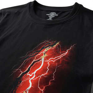 T-shirt imprimé Lightning en coton, décontracté, avec personnalisation OEM ODM pour hommes et femmes - Product Image 4