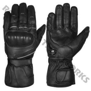 Gants de moto tendance en cuir véritable doublés polaire, toucher cachemire, compatibles écran tactile, écologiques, pour cyclisme quotidien, homme, noir, personnalisables - Product Image 3