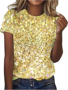 Camiseta Cómoda para Mujer, Elegante Camiseta Estampada para Mujer, Diseño Brillante con Logotipo, Manga Corta, Moda Urbana, Ropa de Calle - Product Image 1