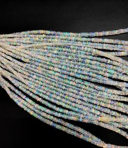 Cuentas redondas facetadas de ópalo Welo etíope natural de 5-6 mm, multicolor, ópalo de fuego azul, en hebra, para proveedor de artículos de joyería. - Product Image 2