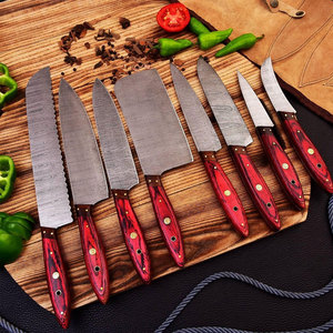 Damascus Steel Chef <b>Knife</b> Set Multi Piece <b>Kitchen</b> Cooking Tool Collection for Home Chefs Restaurants Catering Services - Product Image 1