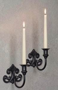 Metal Fleur De Lis Pillar Wall Sconce <b>Candle</b> <b>Holder</b> Eco-Friendly Heat Resistant Home Decor - Product Image 5