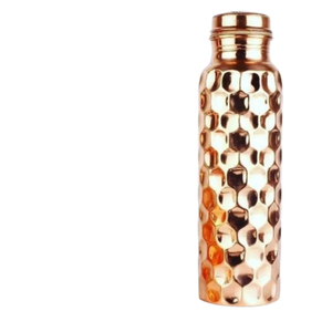 Botella de Agua de Cobre Puro con Diseño Único de Panal Martillado, a Prueba de Fugas, Botella Ayurvédica para la Salud, Hecha a Mano con Corte de Diamante - Product Image 5
