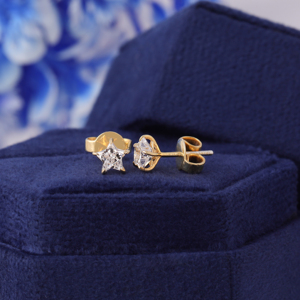 ต่างหูเพชรทรงสตาร์คัท 2 กะรัต ผลิตในห้องปฏิบัติการ ตัวเรือนทองคำขาว 14K ดีไซน์เรียบหรูสำหรับเจ้าสาว - Product Image 6