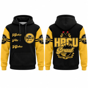Sweat-shirt à capuche Alpha Phi Alpha HBCU pour homme, 100% coton, hiver, noir et jaune, impression par sublimation - Product Image 1
