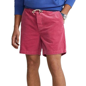 Shorts Bermuda en velours côtelé rose pour homme, décontractés, en coton, avec cordon de serrage à la taille, taille mi-haute, coupe décontractée, couleur unie, respirants et doux, pour l'été - Product Image 5