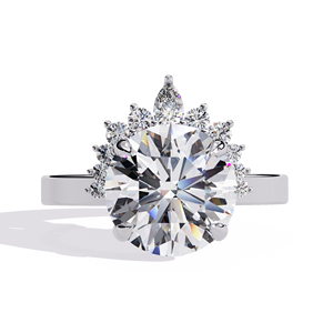 Custom Gia Igi Certified Cvd Lab Grown Created Diamond Solid Gold Solitaire Pave Band Engagement <b>Ring</b> Jewelry for Women - Product Image 1