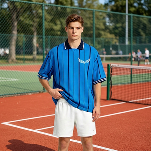 Customizable Color Striped 100% Polyester V-neck Soccer Volleyball Basketball Football <b>Referee</b> Shirt Uniform with Custom Logo - Product Image 5