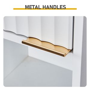 Mobile Bagno a Due Ante con Due Ripiani 30x28x170cm, Bianco, in Truciolato Melaminico e MDF, con Griglia Termoformata per Spazi Ristretti - Product Image 4