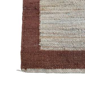 Alfombra de Cáñamo Tejida a Mano de Lujo, Ecológica, con Borde Terracota |   Alfombra Moderna Premium para Pasillo, Lavable, Tamaño Personalizado - Product Image 1