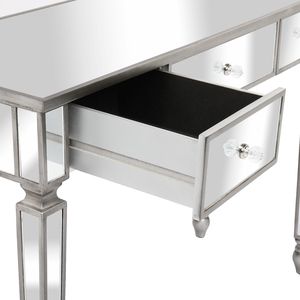 Consolle con Specchio e Tre Cassetti, Tavolo da Toeletta - Product Image 5