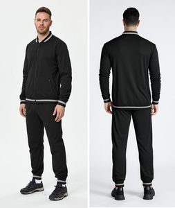 Conjunto Deportivo Personalizado para Hombre, Ecológico, Impermeable, Transpirable, con Capucha, Negro, Ligero, para Invierno, con Cierre Completo - Product Image 5