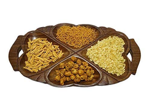 Bandeja de Madera para Frutos Secos, Bandeja de Servir de Madera Hecha a Mano, Vajilla Rústica Decorativa para Frutos Secos, Cocina, Comedor, Hogar, Restaurante - Product Image 3