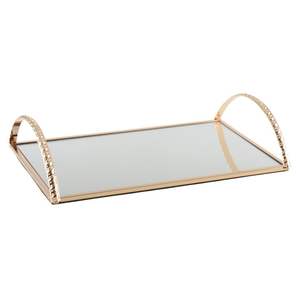 Luxury Modern Gold <b>Mirror</b> Serving Tray Rectangular Metal Decorative Tray with Handles Home Decor - Product Image 1