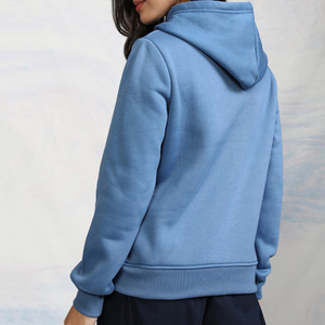 Wholesale Casual Short Front Custom Logo Print Women's Pullover Hoodie 100% Cotton Fleece Breathable Windproof High Quality - Product Image 3
