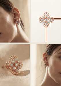 Pendientes de Oro Rosa con Diamantes Cultivados en Laboratorio, Corte Redondo, Chapados en Oro Étnico de 9K, Oro Sólido, Unisex, Regalo para Bodas y Fiestas - Product Image 2