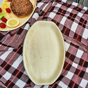 Accueil-Plateau ovale compostable de 14 pouces Plaque de feuille de palmier jetable écologique pour les fêtes - Product Image 3