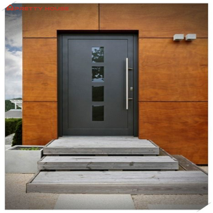 Puertas exteriores de aluminio azul modernas Cerradura Inteligente Europea con aislamiento térmico <span class=keywords><strong>Entrada</strong></span> exterior de metal - Product Image 1