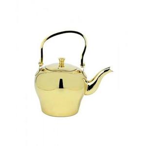 Golden Metal Tea <b>Kettle</b> With Lid And Handle <b>Modern</b> Design Water Pot - Product Image 1