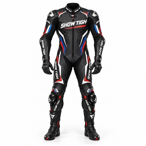 Combinaison de moto en cuir une pièce pour homme avec logo personnalisé, combinaison de course en cuir pour motard, combinaison de protection pour pilote de moto sur circuit - Product Image 4