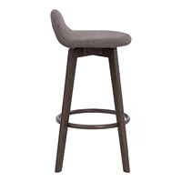Taburete de Bar Portátil Contemporáneo de Madera, Silla Alta Tapizada en Tela con Respaldo Bajo, Asiento Cómodo para Apartamento, Dormitorio, Comedor, Hotel