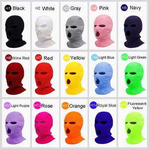 Masque facial balaclava personnalisé à rayures multicolores léger à bas prix, 100% polyester tricoté, couvre-tout le visage, couleurs personnalisables - Product Image 6