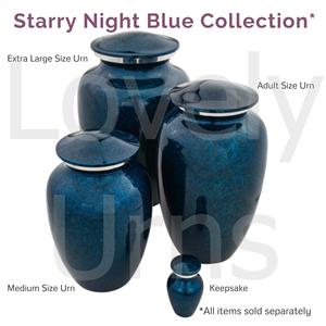 Urna de Metal Extra Grande Azul Medianoche con Diseño de Cielo Nocturno para Cenizas Humanas, Fabricación OEM ODM - Product Image 2