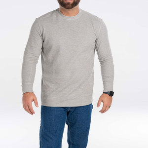 Low Price Men <b>Waffle</b> Knit Top Classic Long Sleeve Casual <b>Shirt</b> Soft Feel Textured Fabric Relaxed Fit for Daily Comfort - Product Image 1