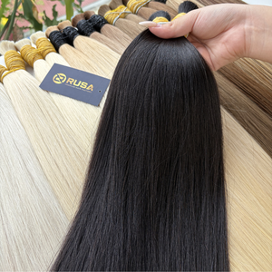 ผมต่อ RUSA แท้ 100% สีบลอนด์เวียดนาม แบบ Super Double Drawn เย็บด้วยเครื่องจักร  แบบ Double Weft ปลายผมเต็ม  I-Tip น้ำหนัก 100 กรัม ขนาด 10-34 นิ้ว - Product Image 1