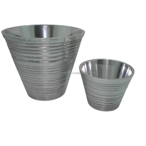 Jardinière rétro en métal miniature en forme de fleur ronde pour la décoration de la maison, du restaurant et du jardin avec trou de drainage, écologique - Product Image 2