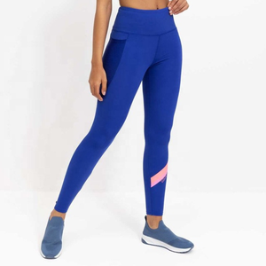 Leggings Deportivos Personalizados de 2 Piezas con Franjas Azules, Ropa Deportiva para Yoga, Trajes Deportivos, Leggings de Yoga con Cintura Cruzada - Product Image 6