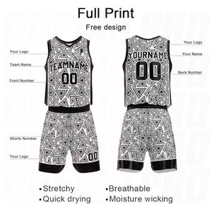 Tenues d'entraînement en polyester blanc et noir, nouveau modèle, uniformes de football en gros, kits d'équipe personnalisés de haute qualité - Product Image 3