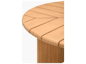 Table à manger ronde contemporaine en bois avec base croisée robuste – Idéale pour le jardin, la terrasse, les cafés et l'ameublement hôtelier - Product Image 5