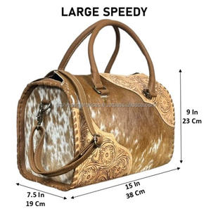 Bolso Grande de Cuero Vacuno Grabado a Mano Estilo Western, Bolso de Diseño Moderno para Vaqueras, Bolso de Viaje Tipo Duffle para Mujer, Estilo Boutique - Product Image 2