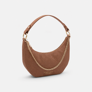 Luxury Organic Leather Suede-Look Neoprene Crossbody Casual <b>Handbag</b> <b>Chain</b> Strap Lightweight Durable Mini Clutch Shape ZIP - Product Image 1