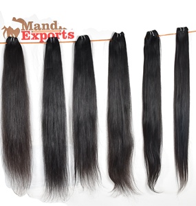 Extensions de cheveux indiens Remy vierges bruts à 100 %, double trame machine, lots de mèches ondulées, noir naturel, sans traitement chimique - Product Image 5