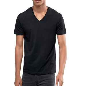 T-shirts en tricot à col en V de qualité supérieure, 100% coton peigné, durables, respirants, séchage rapide, manches courtes, pour hommes, pour l'extérieur - Product Image 1